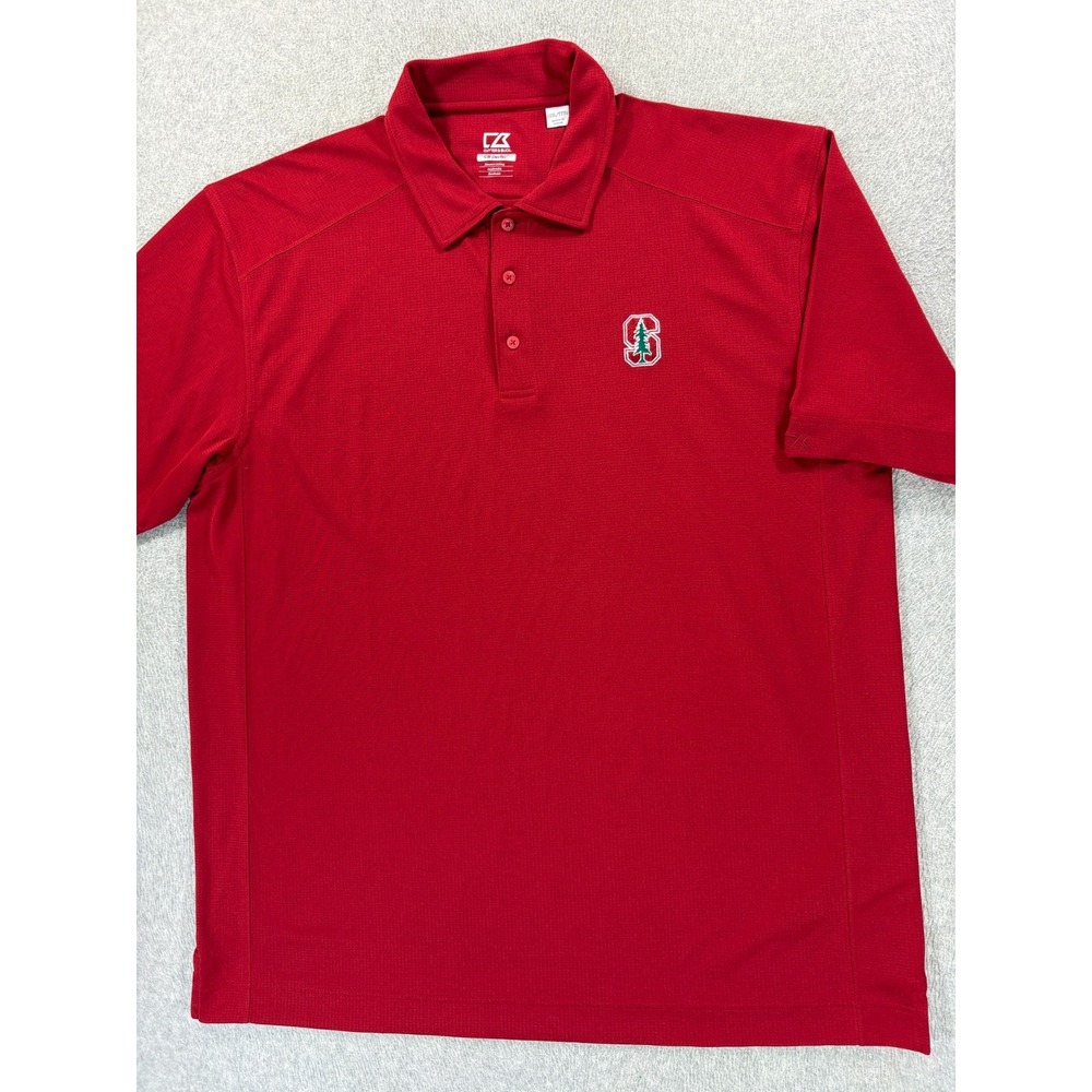Stanford Cardinals Cutter & Buck Stitched Logo Campus Polo Shirt (Men's 3XL) Red